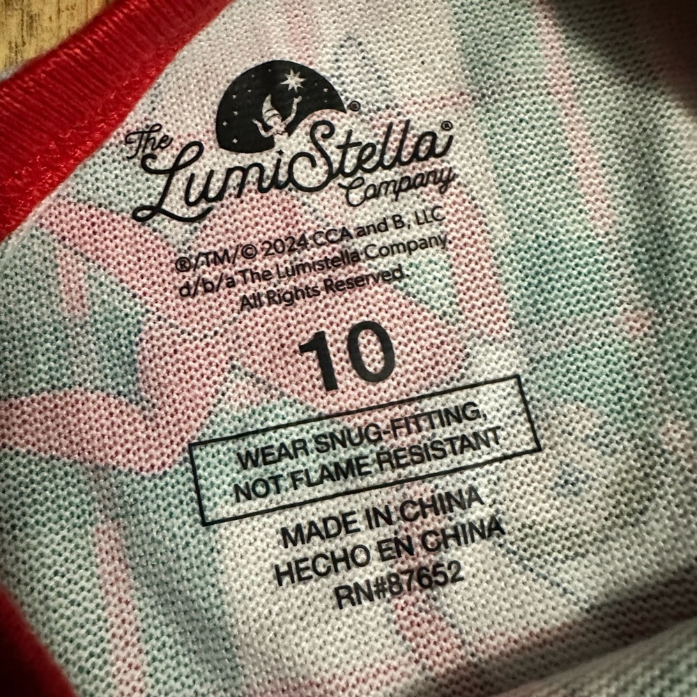 Christmas Elf Pajamas Size 10 - Picture 3 of 9
